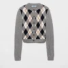 Argyle Knit Cashmere Cardigan