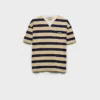 Bayadere Striped Lisle Cotton T-Shirt