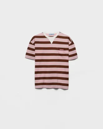Bayadere Striped Lisle Cotton T-Shirt