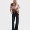 Bayadere Striped Lisle Cotton T-Shirt