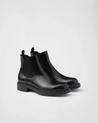 Brushed Leather Chelsea Boots