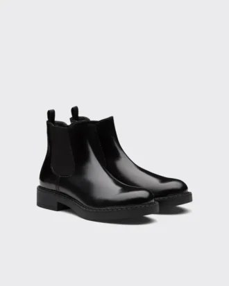 Brushed Leather Chelsea Boots