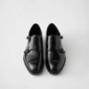 Brushed Leather Double Monk Strap Shoes