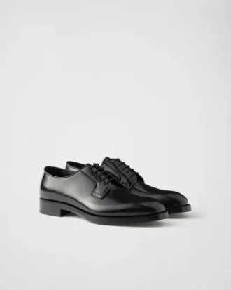 Brushed Leather Lace-Up Shoes