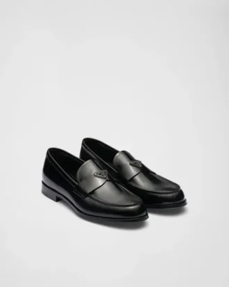 Brushed Leather Loafers