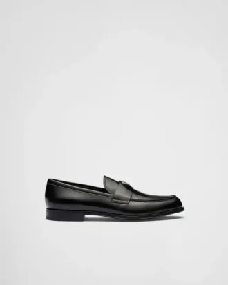 Brushed Leather Loafers