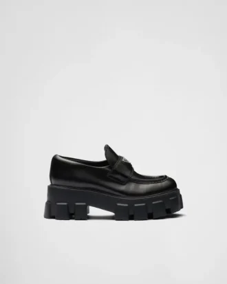 Brushed Leather Monolith Loafers