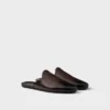 Brushed Leather Mules