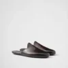 Brushed Leather Mules