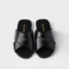 Brushed Leather Slides
