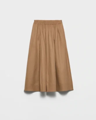 Camel-Hair Circle Midi-Skirt