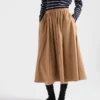 Camel-Hair Circle Midi-Skirt