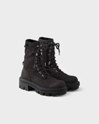 Canvas Lace-Up Ankle Boots