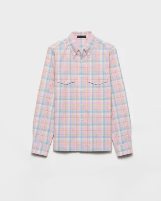 Checked Cotton Button-Down Shirt