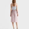 Checked Cotton Midi Skirt