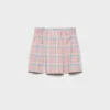 Checked Cotton Miniskirt