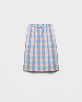 Checked Poplin Midi-Skirt