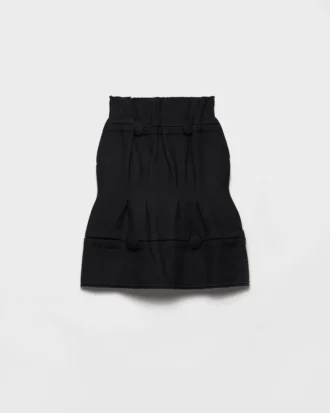 Chevron Wool Midi Skirt