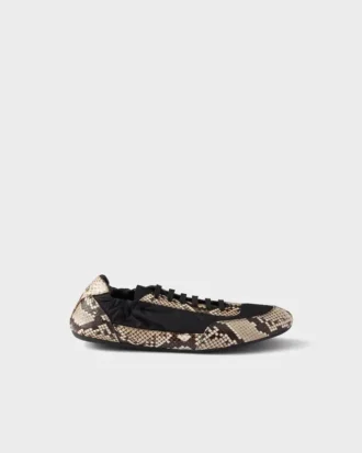 Collapse Re-Nylon and Printed Ayers Leather Sneakers