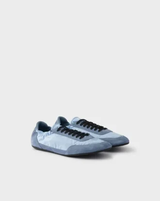 Collapse Re-Nylon and Suede Elasticized Sneakers