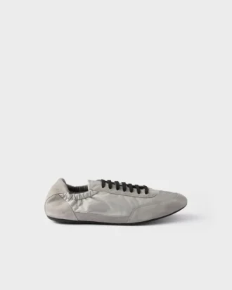 Collapse Re-Nylon and Suede Elasticized Sneakers