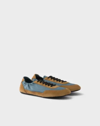 Collapse Re-Nylon and Suede Sneakers