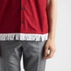 Cotton Blend Fringed Bowling Shirt