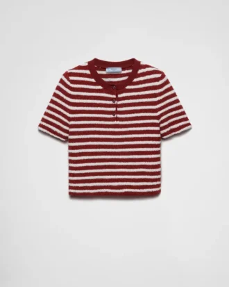 Cotton Boucla Crew-Neck Sweater