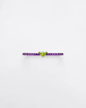 Couleur Vivante Bracelet – White Gold with Peridot and Amethyst