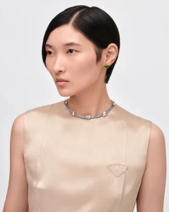 Couleur Vivante Necklace – White Gold with Morganite and Aquamarine