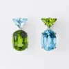 Couleur Vivante Pendant Earrings – White Gold with Aquamarine and Peridot
