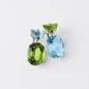 Couleur Vivante Pendant Earrings – White Gold with Aquamarine and Peridot
