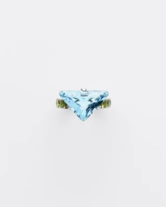 Couleur Vivante Solitaire Ring – White Gold with Aquamarine and Peridot