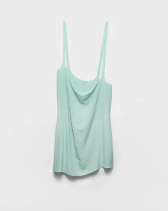 Crepe Skirt with Suspender Straps