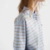 Cropped Striped Piqua Polo Shirt