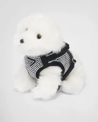 Crystal-Studded Satin Dog Harness