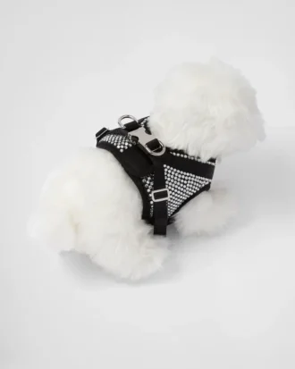 Crystal-Studded Satin Dog Harness
