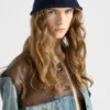 Denim and Leather Blouson Jacket