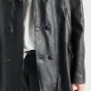 Double-Breasted Nappa Leather Caban Jacket