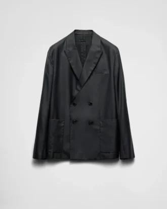 Double-Breasted Silk Jacket