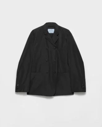 Double-Breasted Technical Taffeta Jacket