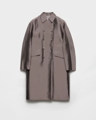 Double-Breasted Wool and Silk Coat