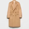 Double-Breasted Wool Blend Coat