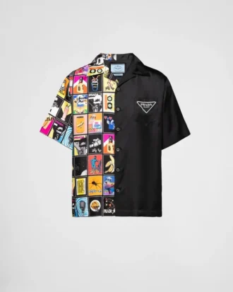 Double Match Silk Twill Shirt