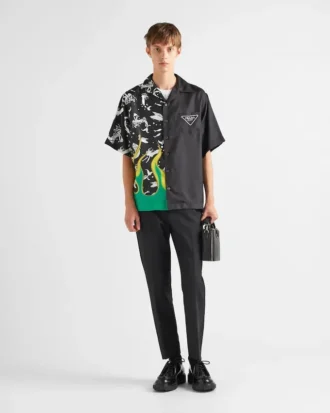 Double Match Silk Twill Shirt