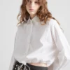 Drawstring Poplin Shirt