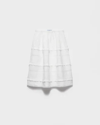 Embroidered Linen Skirt