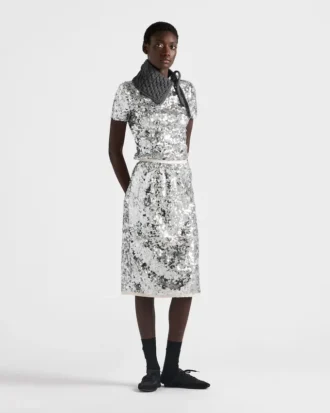 Embroidered Sequin Top