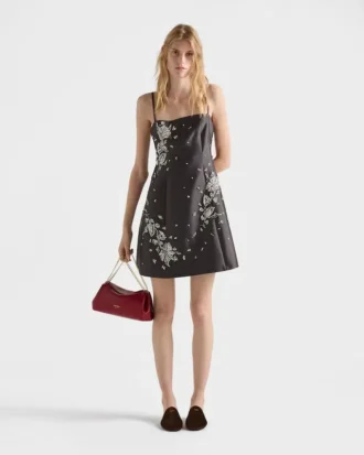 Embroidered Silk and Wool Mini-Dress