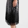 Embroidered Velvet Midi-Skirt